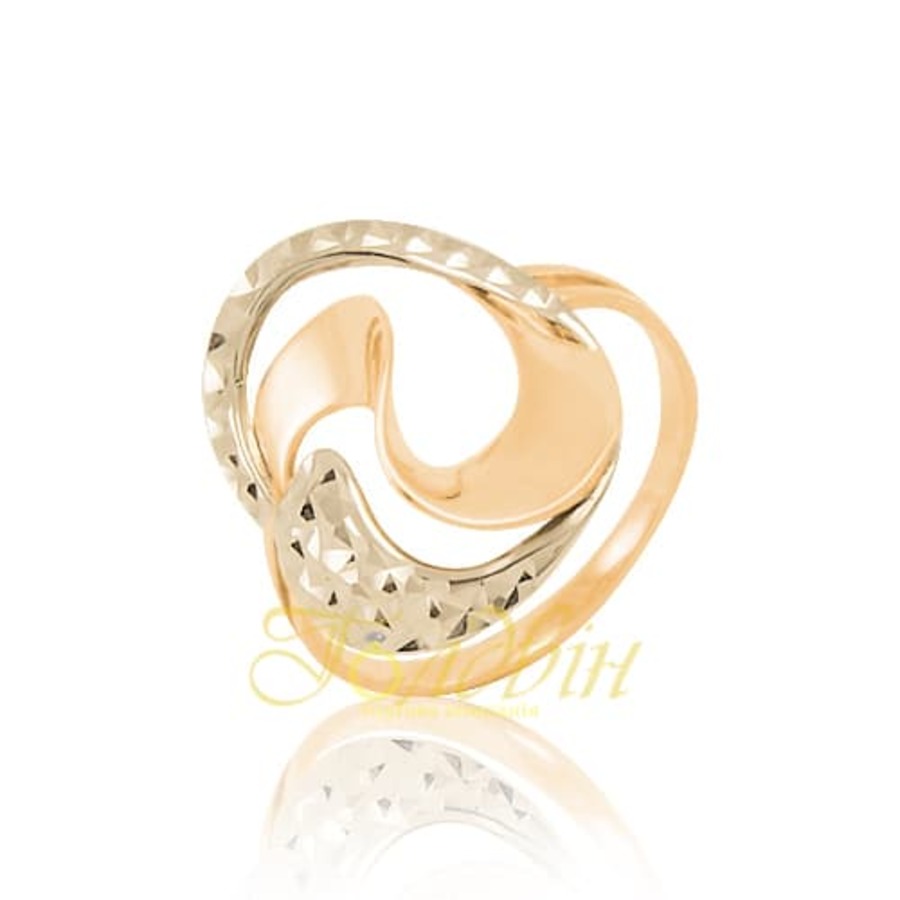 Золотое кольцо с алмазной гранью. К10274А