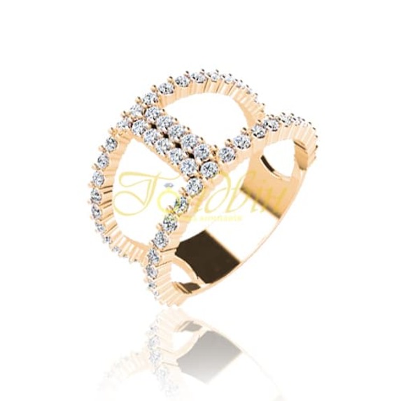 Золотое кольцо с фианитами. Г20979