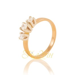 Золотое кольцо с фианитами помолвочное К03