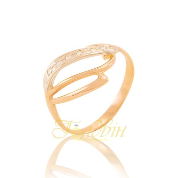 Золотое кольцо с фианитами. К1319