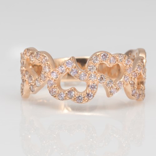 Золотое помолвочное кольцо сила сердца с фианитами К21089