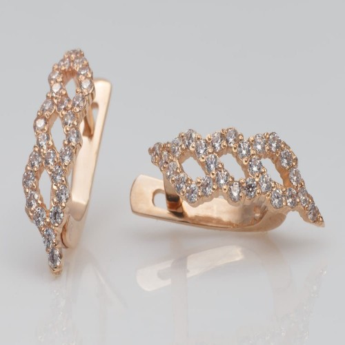 Золоті сережки з фианитами. Г41037