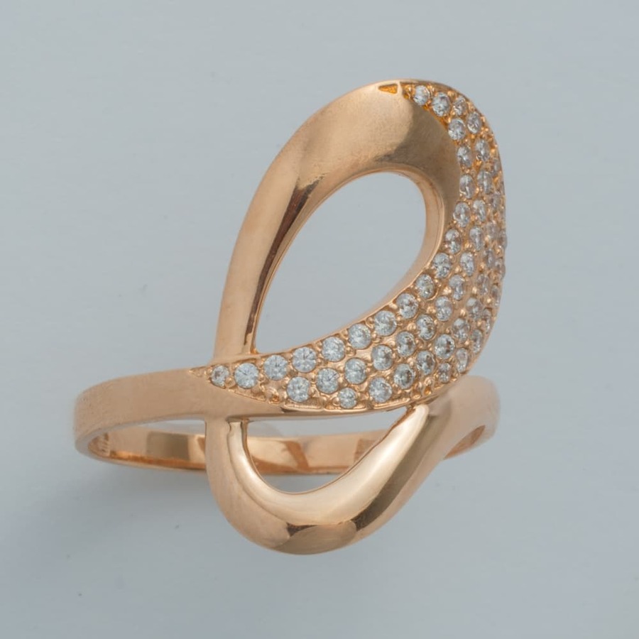 Золотое кольцо Змея с фианитами К1627