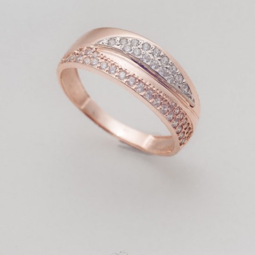 Золота каблучка з фіанітами. К1624