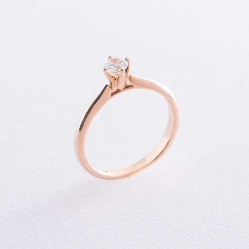 Золотое помолвочное кольцо (цирконий Swarovski) к06231