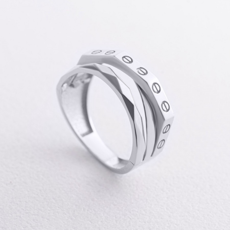 Каблучка "Love" у білому золоті к07432