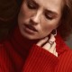 Серьги "Большие капельки" в серебре (3.6 см) 122495