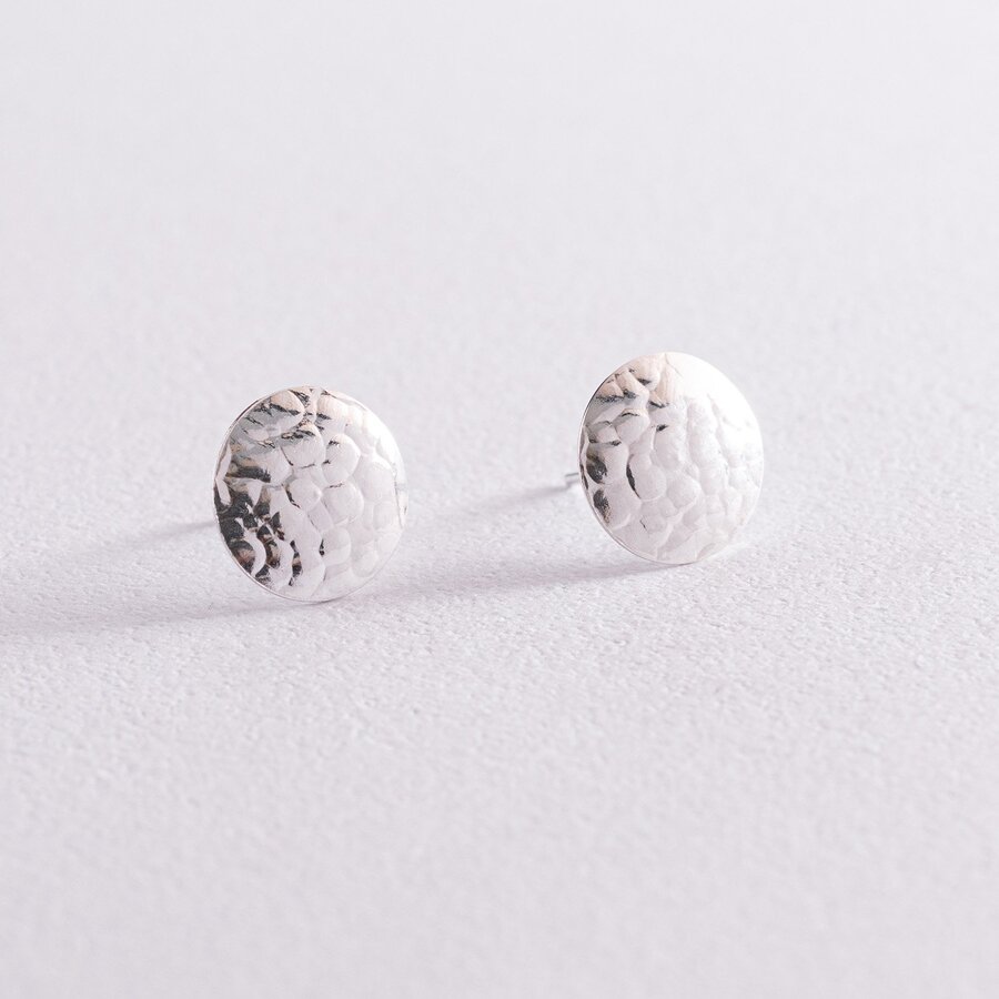 Срібні сережки - пусети "Теона" (1.2 см) 123185