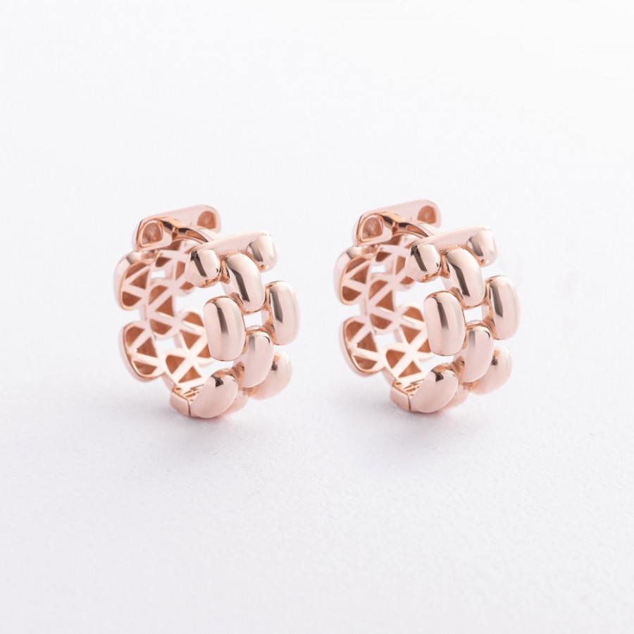 Серьги - кольца "Charlie" в красном золоте с09545