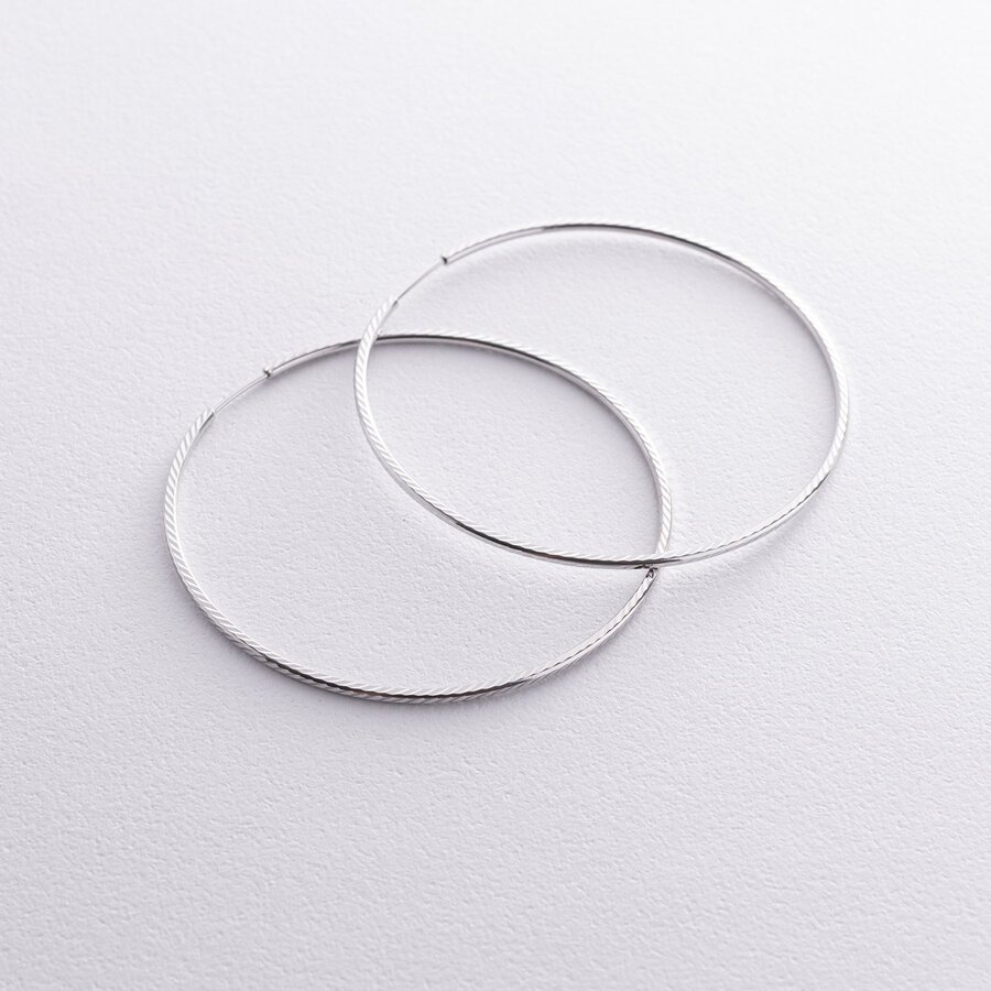 Сережки - кільця в білому золоті (5.4 см) с08599