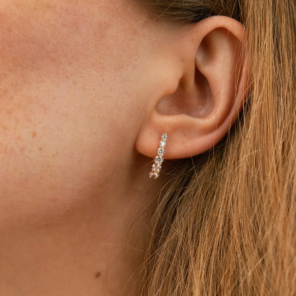 Золоті сережки з фіанітами с08909 Золоті сережки з фіанітами с08909