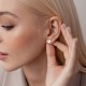 Серьги - пусеты "Love" в красном золоте с07731