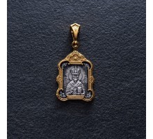 Срібна ладанка "Святий Миколай" (чорніння, позолота) 132384