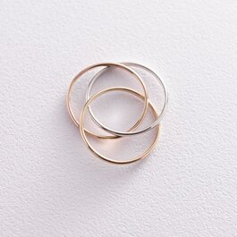 Кольцо из трех цветов золота к06703