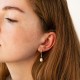 Серьги с жемчугом и фианитами (желтое золото) с09691
