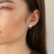 Серьги - пусеты "Искренность" в белом золоте с06978