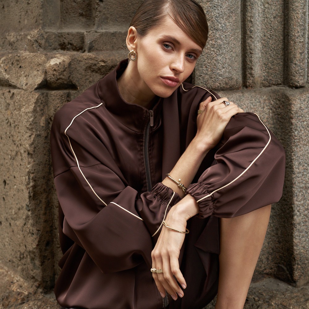 Золоті сережки "Кільця" с06100 Золоті сережки "Кільця" с06100