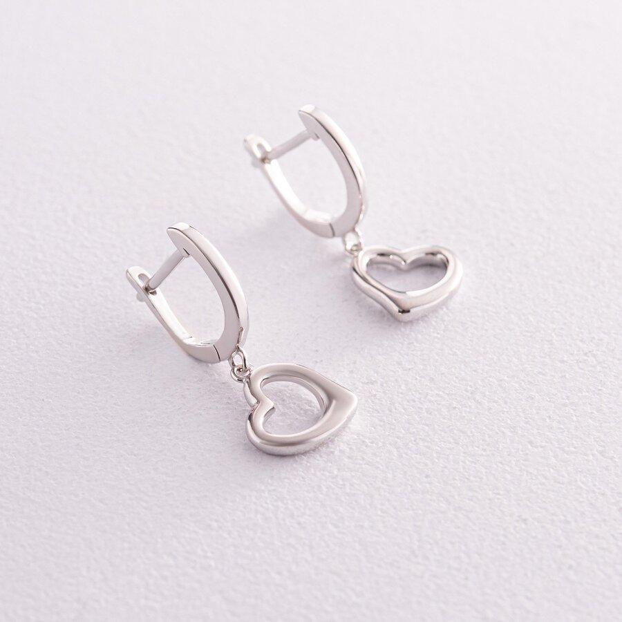 Сережки "Сердечки" у сріблі 123259