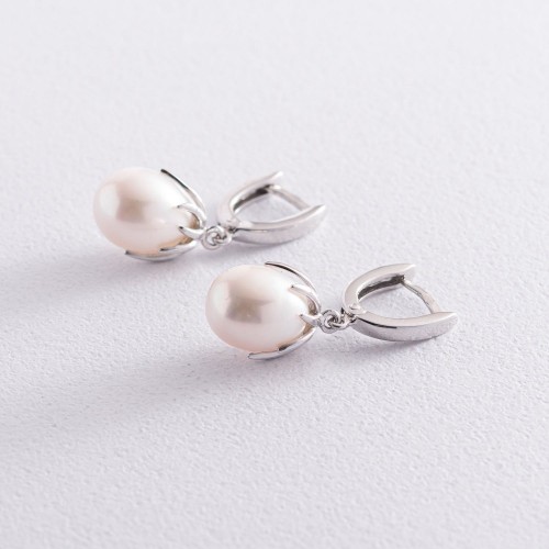 Золоті сережки з перлами с07317