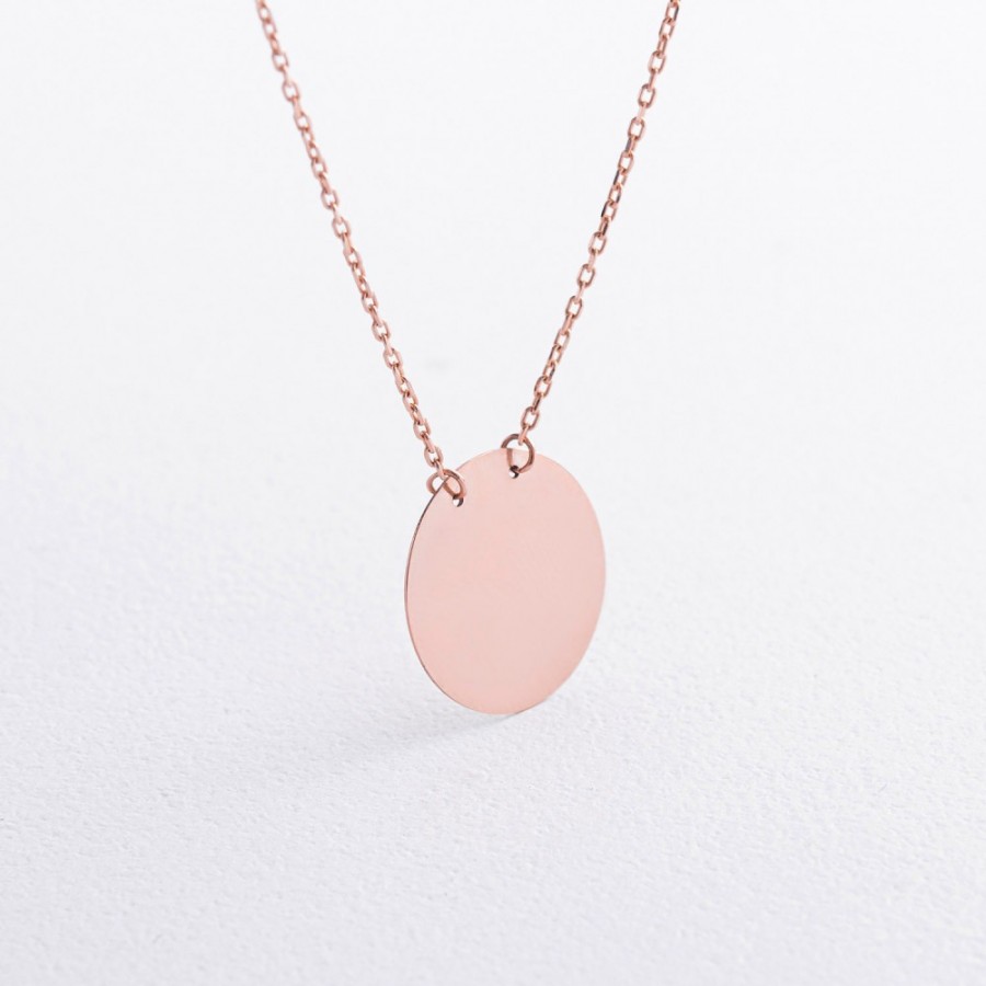 Колье "Монетка" в красном золоте (возможна гравировка) кол02459