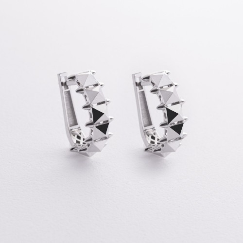 Сережки "Clara" у білому золоті с09423