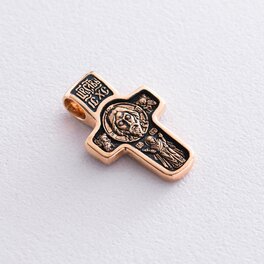 Золотий православний хрест "Спас Нерукотворний" п02634
