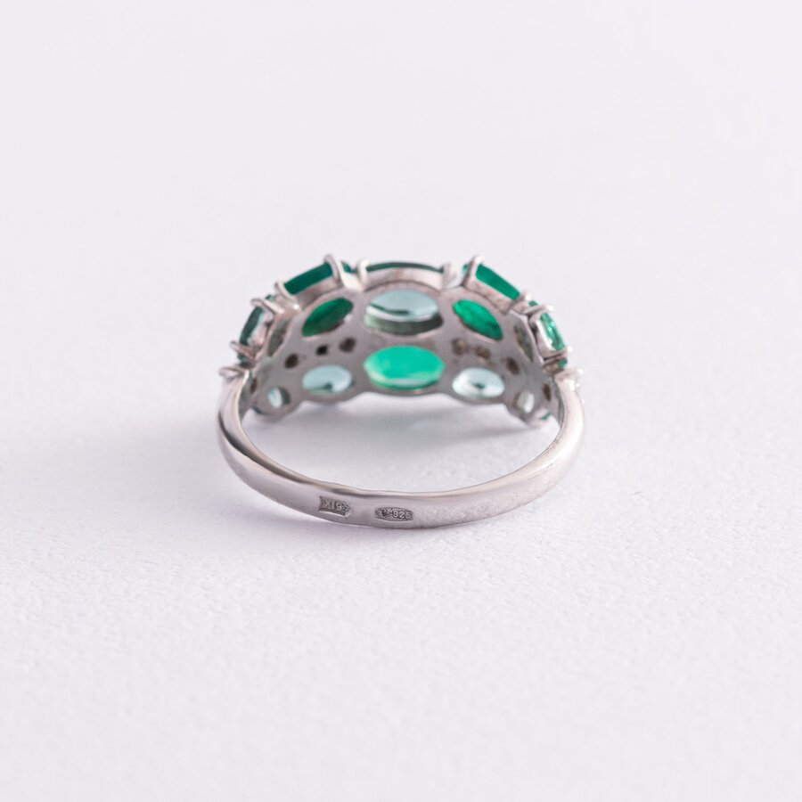 Серебряное кольцо с агатом, кварцом и фианитами 1370/1р-GRAGOG