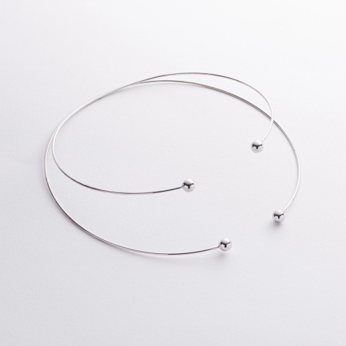 Колье - чокер "Demi" (белое золото) с шариками кол02617