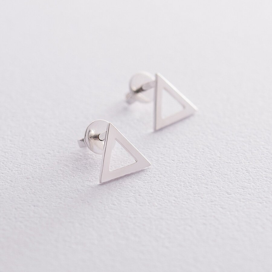 Срібні сережки-пусети "Трикутники" 122638