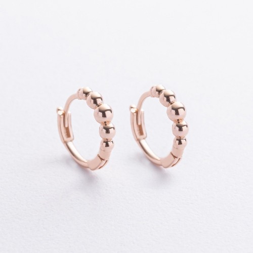 Золотые серьги - кольца "Шарики" с09276 Золотые серьги - кольца "Шарики" с09276