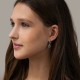 Серебряные серьги (фианиты, кварц) 2635/1р-QGR