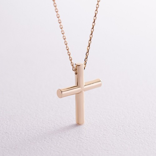 Колье с крестиком в желтом золоте кол02355 Колье с крестиком в желтом золоте кол02355