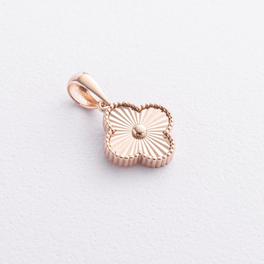 Кулон "Клевер" в красном золоте п04067