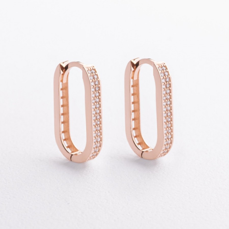 Золоті сережки з фіанітами с09644