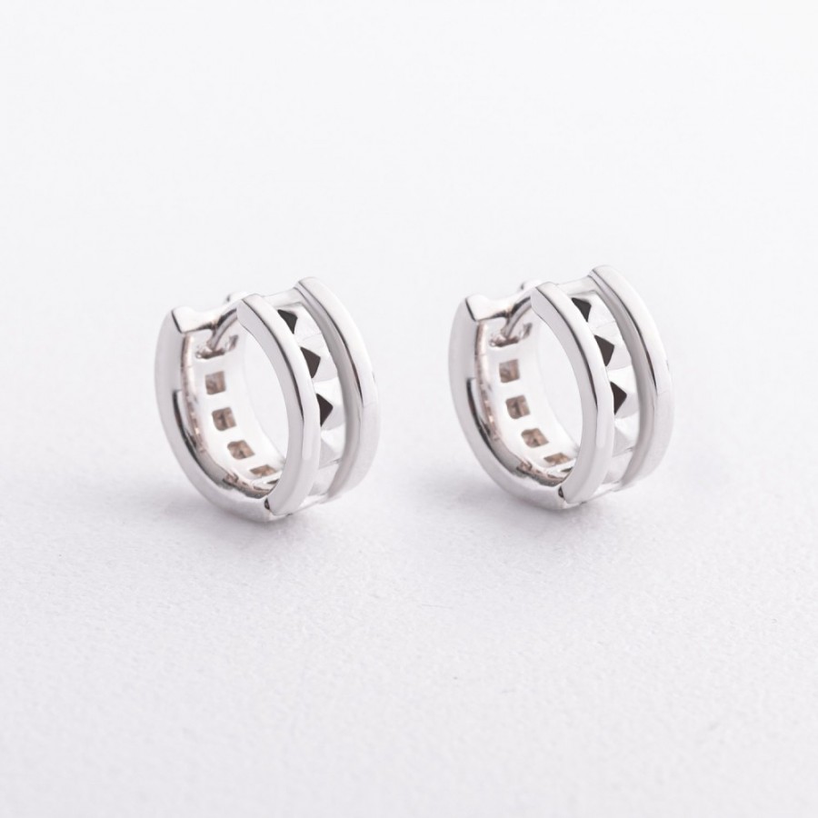 Серебряные серьги - кольца "Gina" 123552