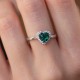 Серебряное кольцо "Сердечко" с кварцом и фианитами 1828/1р-QGR