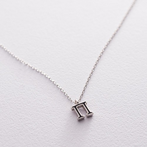 Серебряное колье с буквой П 18963ч