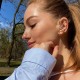 Серебряная серьга - каффа "Космос" 123235