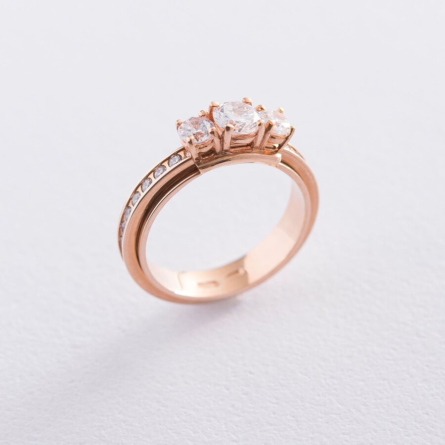 Золотое кольцо "Любил, люблю и буду любить" к03102