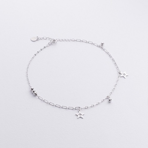 Срібний браслет "Зірочки" на ногу 141768