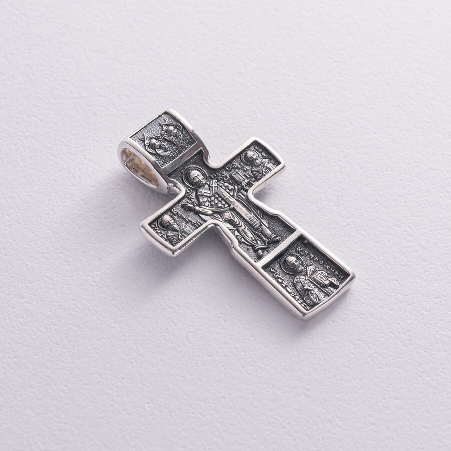 Серебряный крест с распятием 133010
