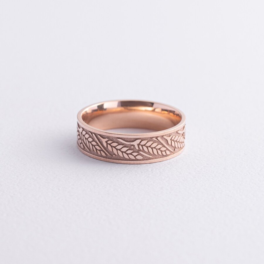 Обручальное кольцо "Колосок" в красном золоте 240591300