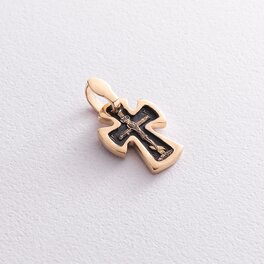 Золотой крестик "Распятие. Спаси и Сохрани" п03584