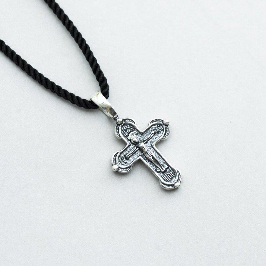 Срібний православний хрест (чорніння) 132483