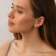 Серьги - кольца "Love" с фианитами (белое золото) с06244