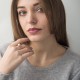 Золота каблучка з культ. прісн. перлами і фіанітами к02283