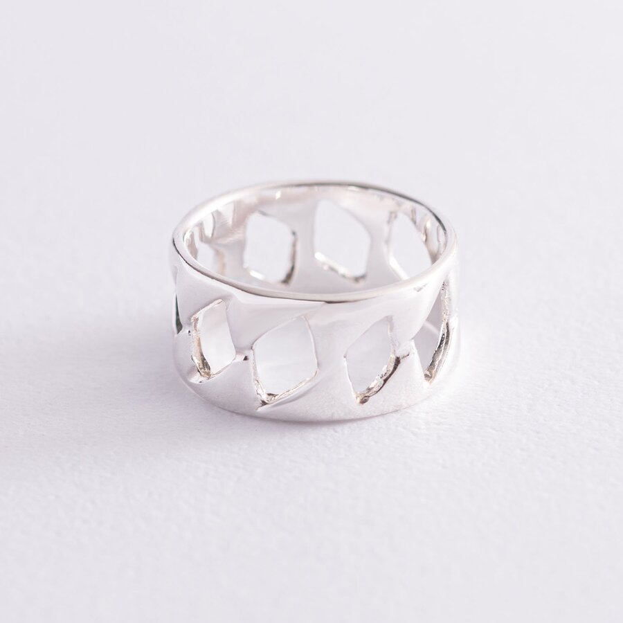 Серебряное кольцо "Ромбы" 112607