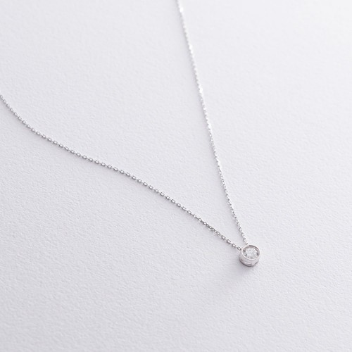 Срібне кольє з фіанітом 181020