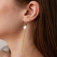 Сережки "Конюшина" з ланцюжками (жовте золото) с09409