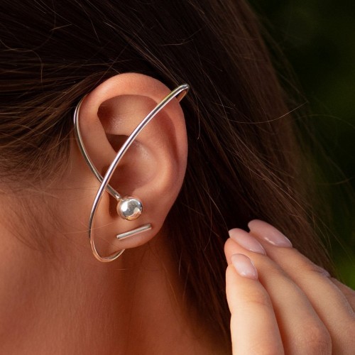 Срібна сережка - каффа "Космос" 123235